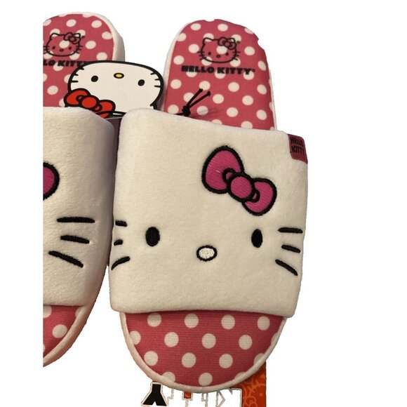 Sanrio Hello Kitty SLIPPERS WOMENS SIZE M 6/7 NEW White Pink - Picture 4 of 8